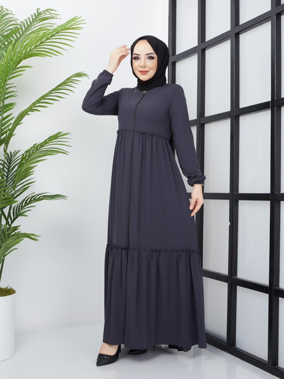 Medina Silk Frilly Dress Color 4