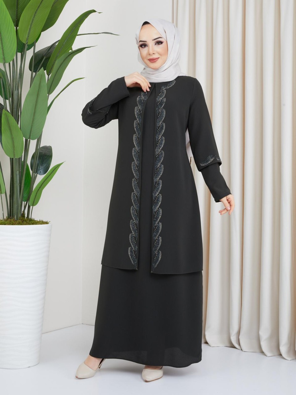 Honeycomb Dress Double Sleeve Color 1