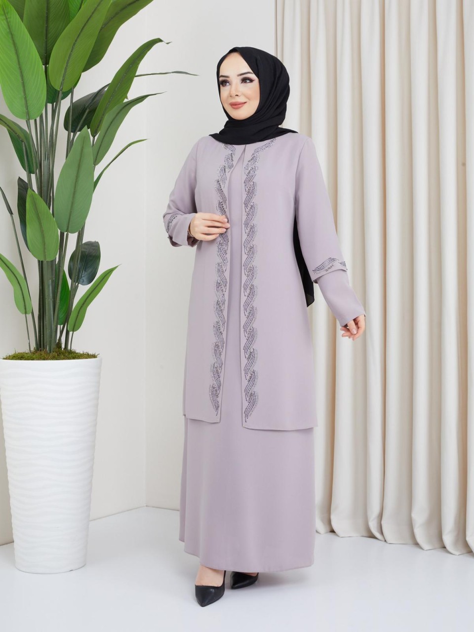 Honeycomb Dress Double Sleeve Color 4